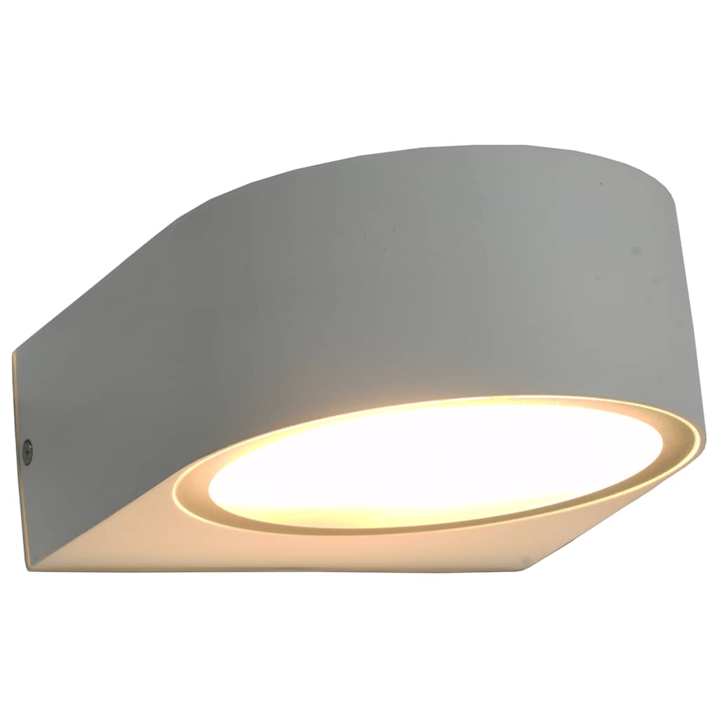 Utomhusvägglampa 2 St 11 W Vit Rund