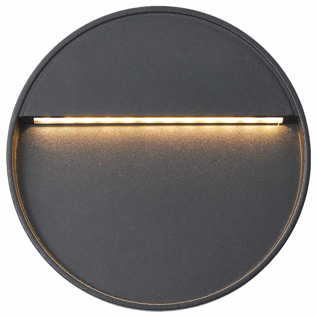 Utomhusvägglampa Led 2 St 3 W Svart