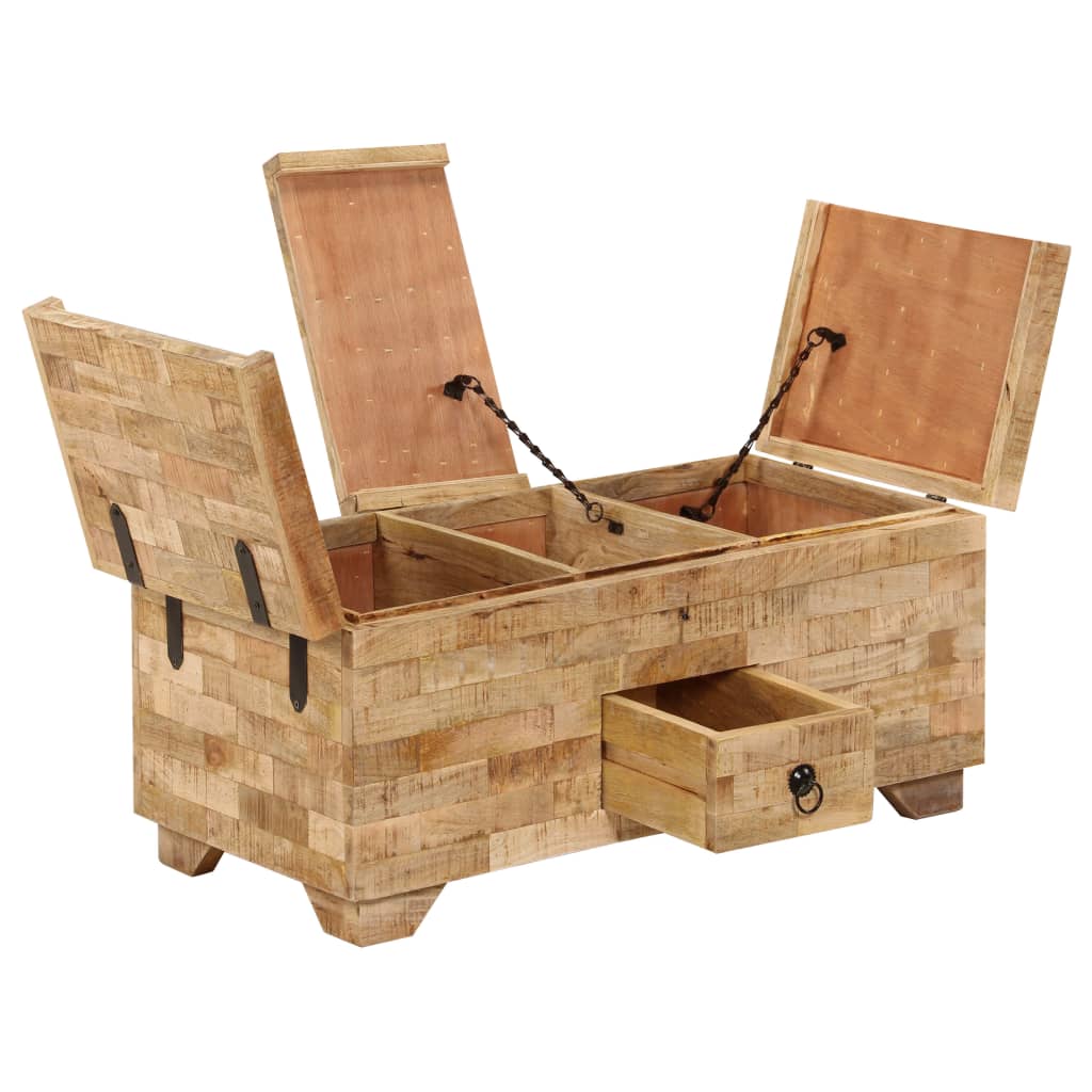 Soffbord Massivt Mangoträ 80X40X35 Cm