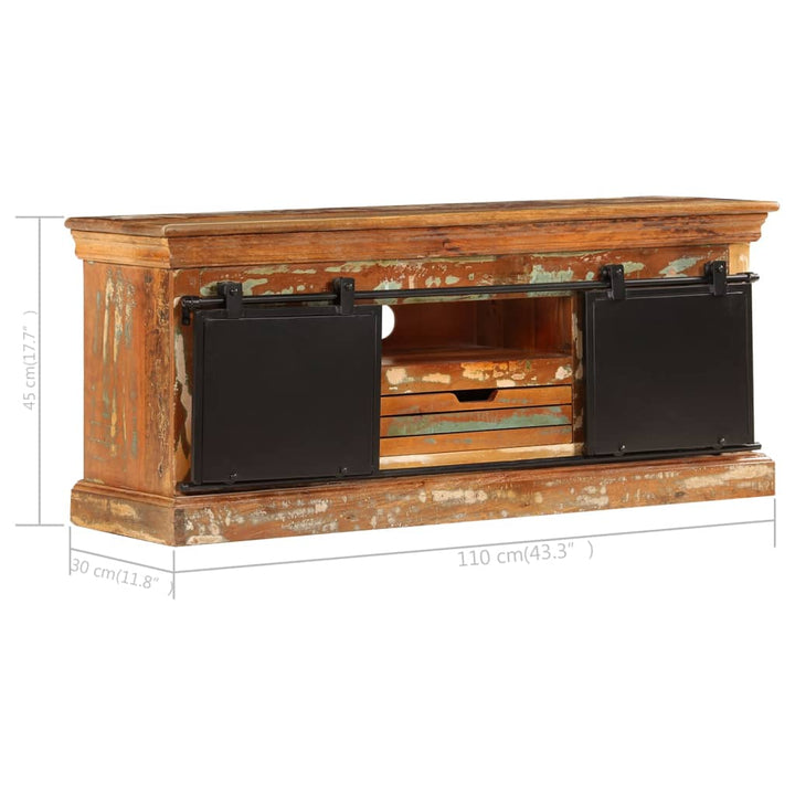 Tv-Bänk 110X30X45 Cm Massivt Återvunnet Trä