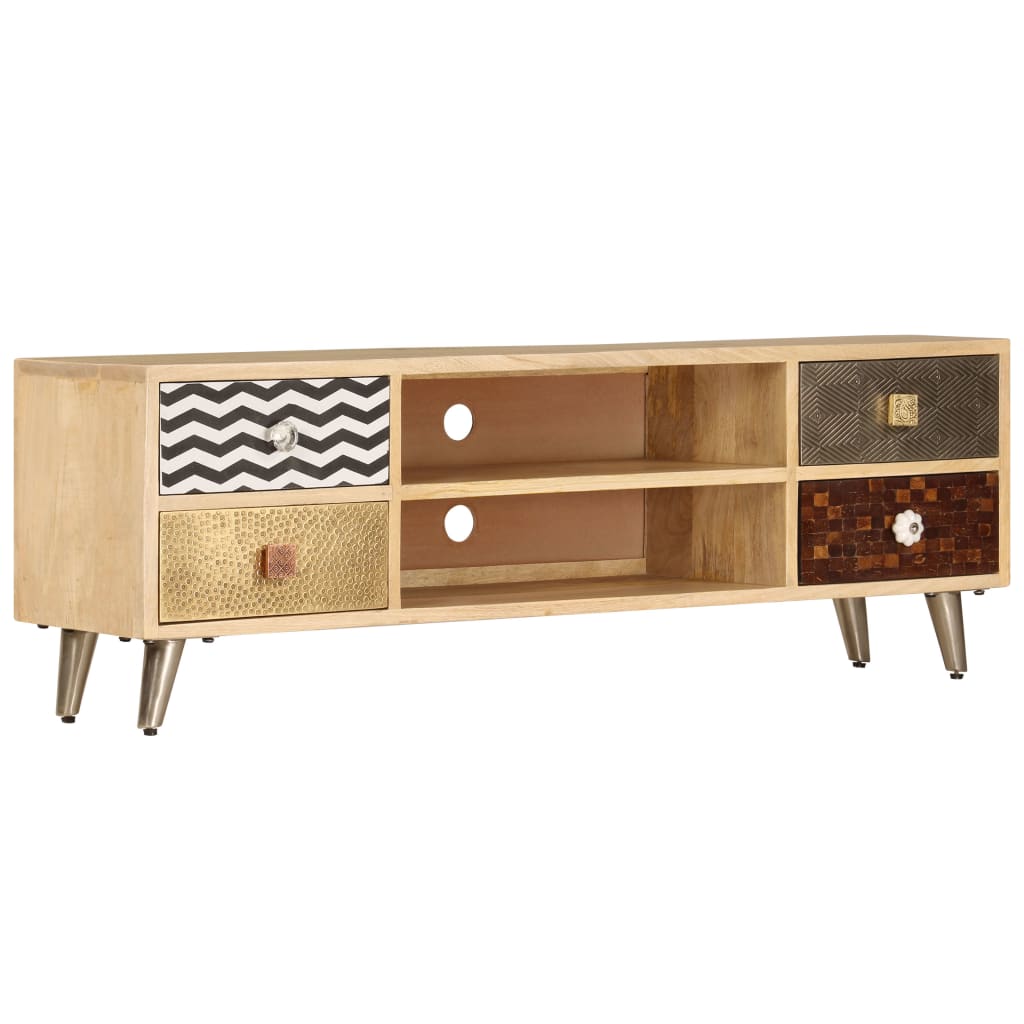 Tv-Bänk 120X30X40 Cm Massivt Mangoträ