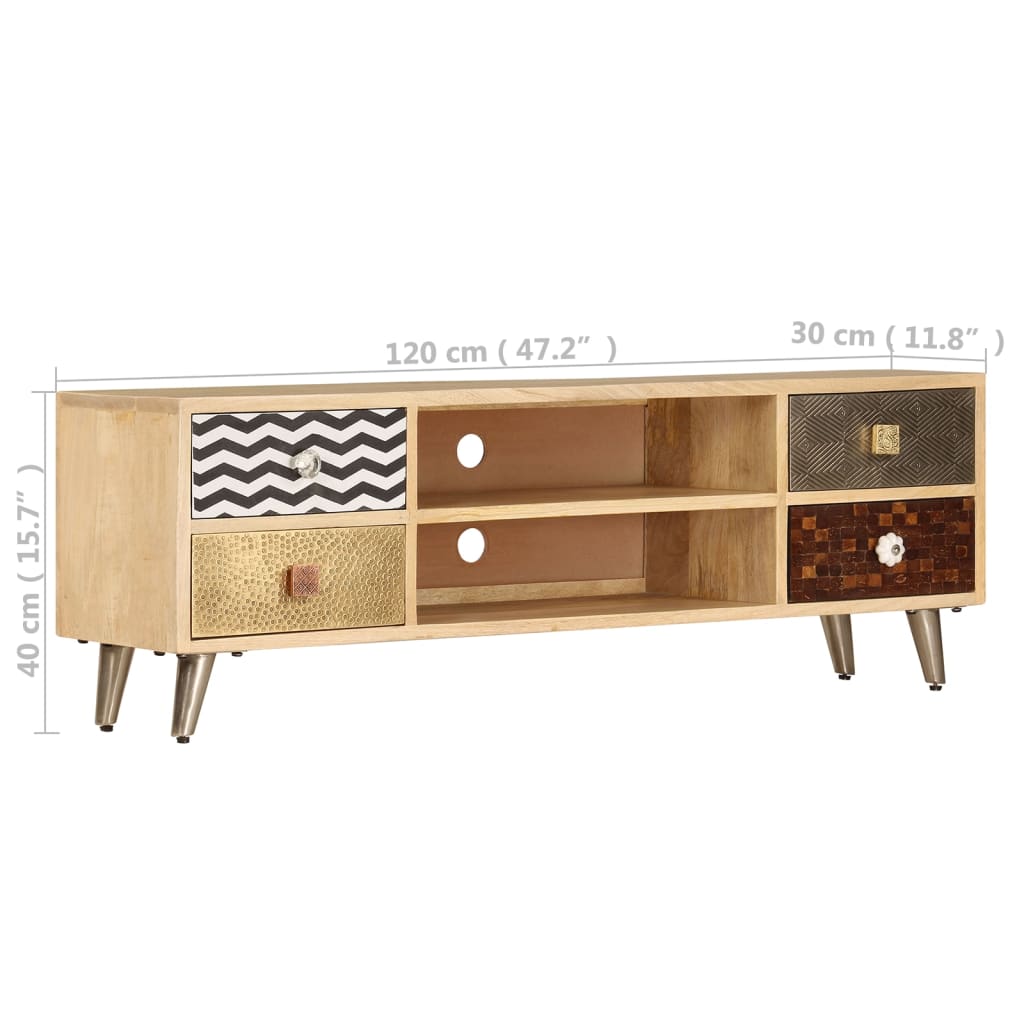 Tv-Bänk 120X30X40 Cm Massivt Mangoträ