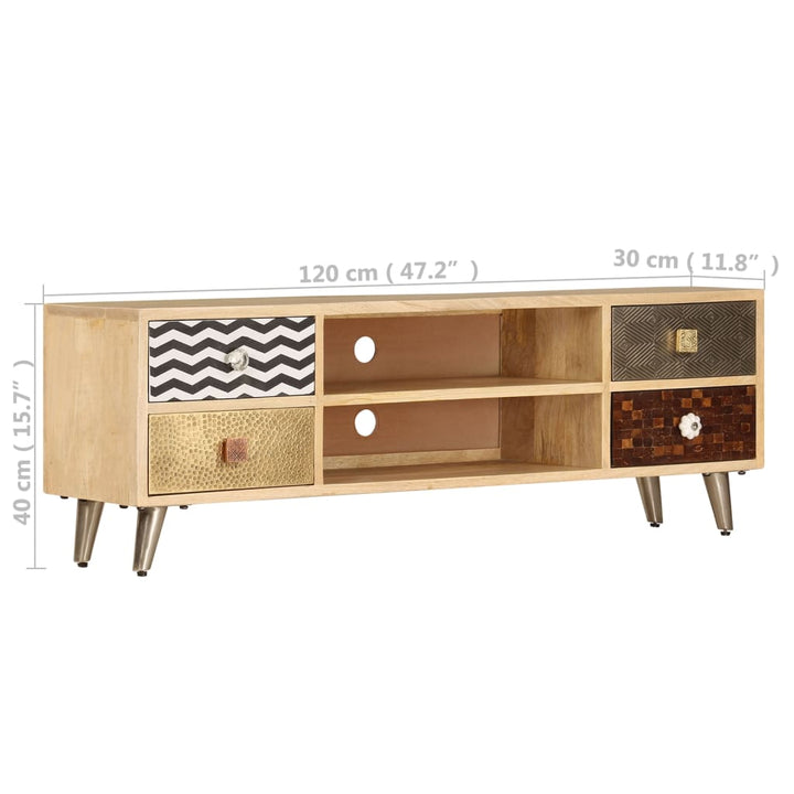 Tv-Bänk 120X30X40 Cm Massivt Mangoträ