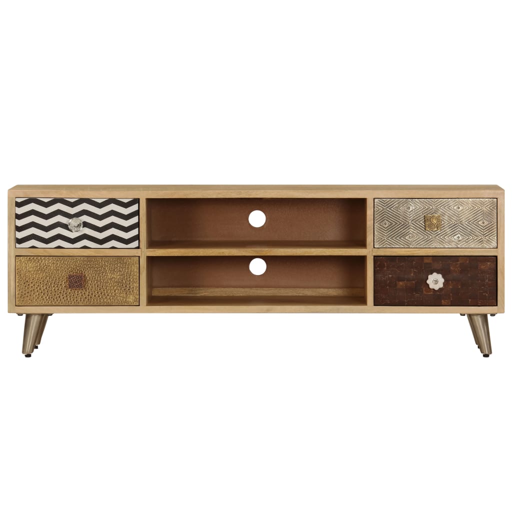 Tv-Bänk 120X30X40 Cm Massivt Mangoträ