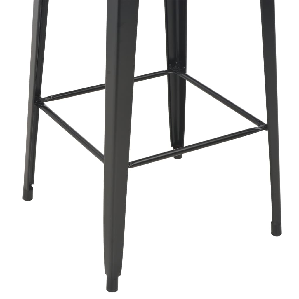 Barbord 60X60X108 Cm Massiv Furu Stål Svart