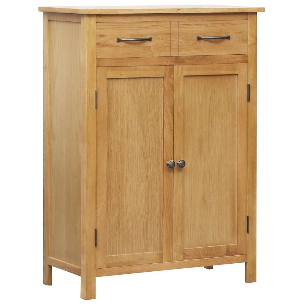 Skoskåp 76X37X105 Cm Massivt Ekträ
