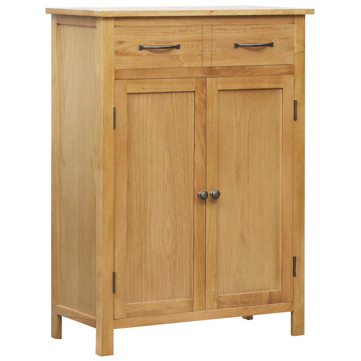 Skoskåp 76X37X105 Cm Massivt Ekträ