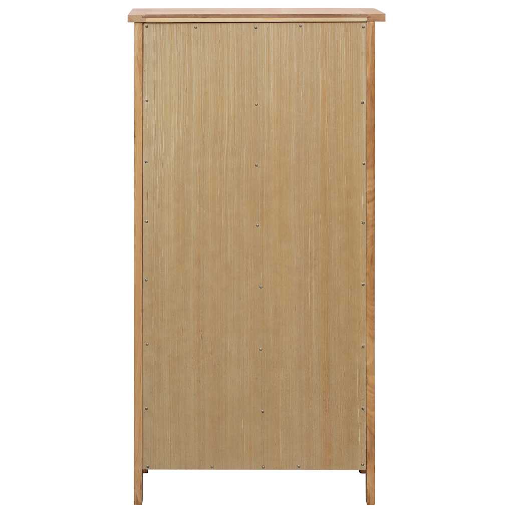 Skoskåp 76X37X105 Cm Massivt Ekträ
