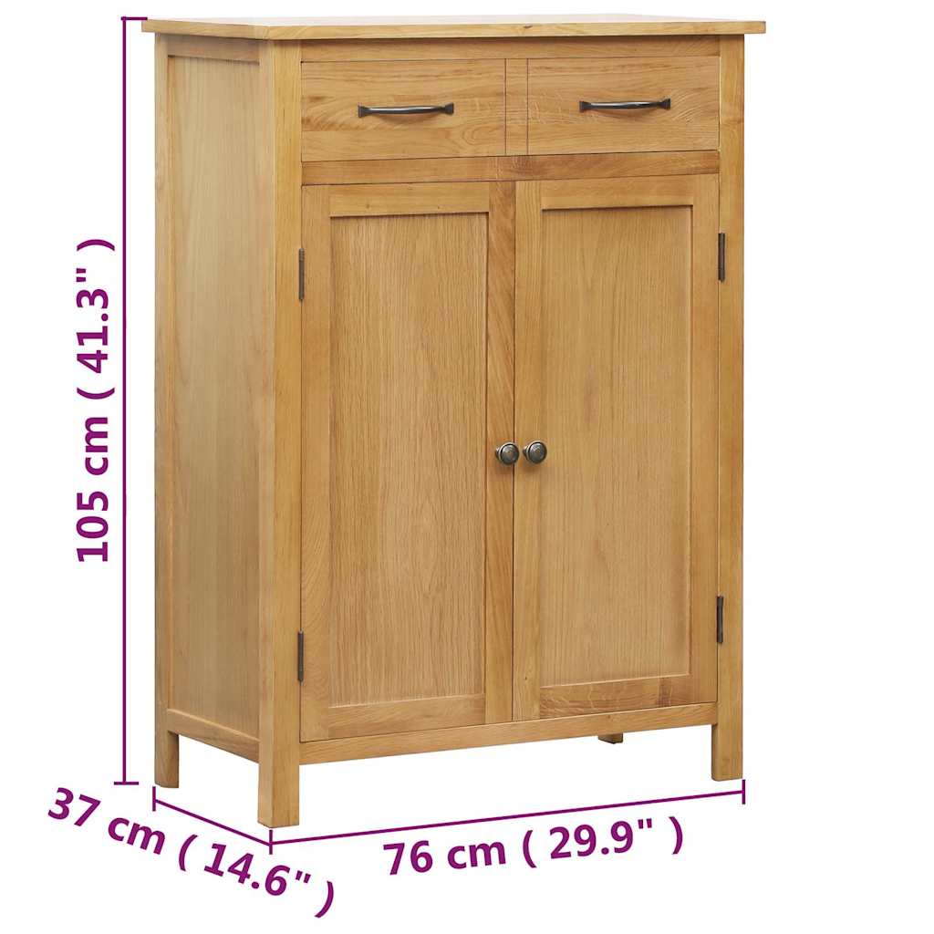 Skoskåp 76X37X105 Cm Massivt Ekträ