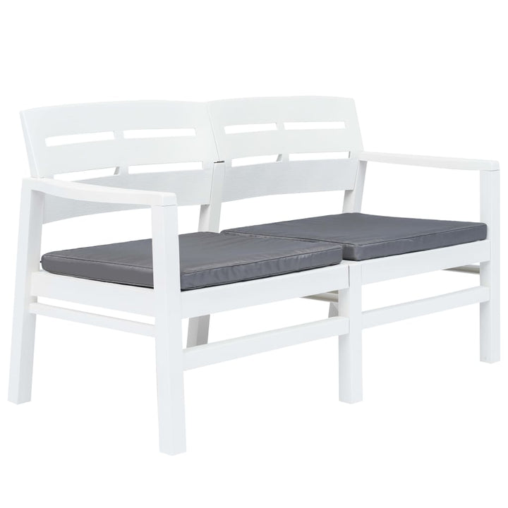 Trädgårdsbänk Med Dynor 2-Sits 133 Cm Plast