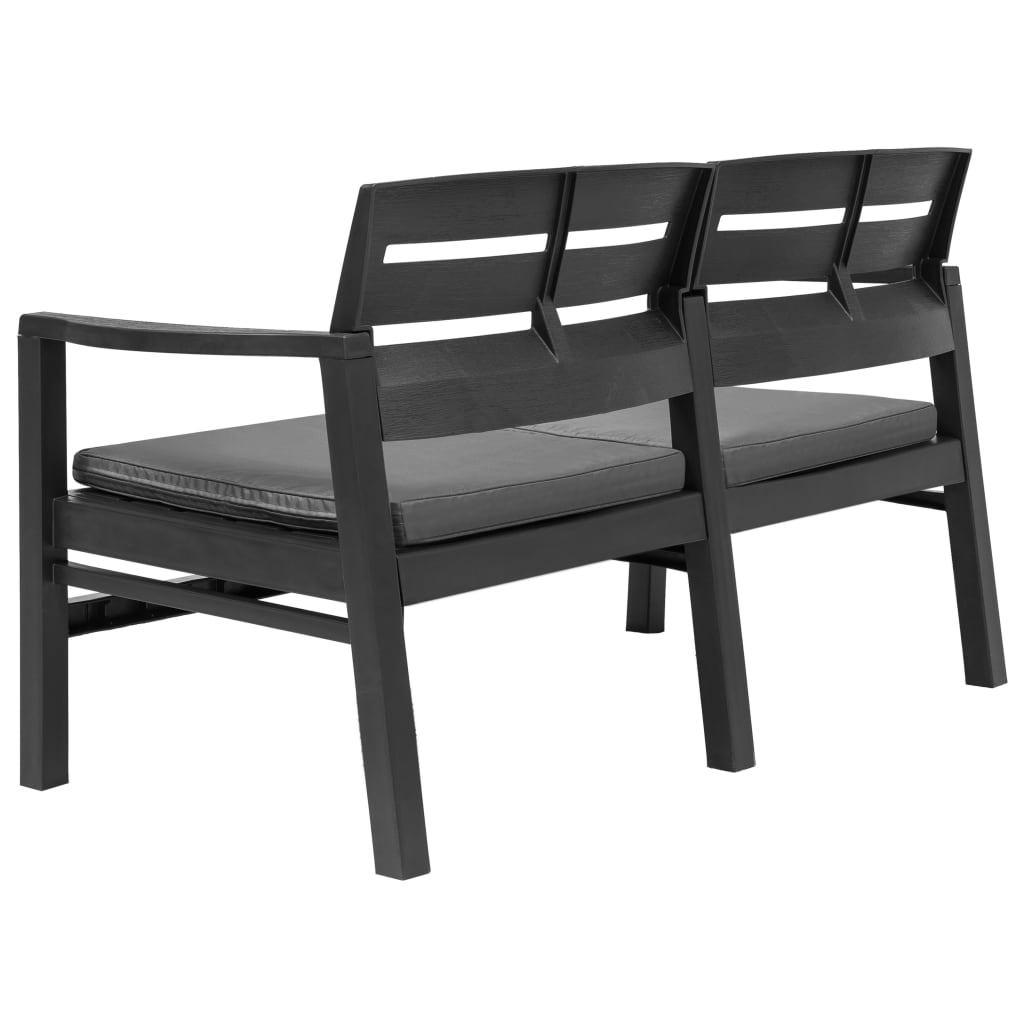 Trädgårdsbänk Med Dynor 2-Sits 133 Cm Plast