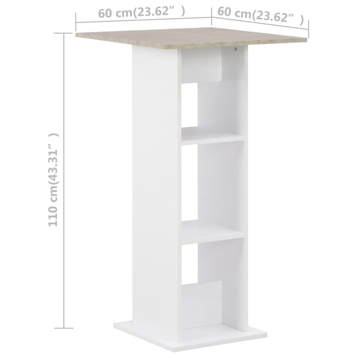 Barbord Vit Och 60X60X110 Cm