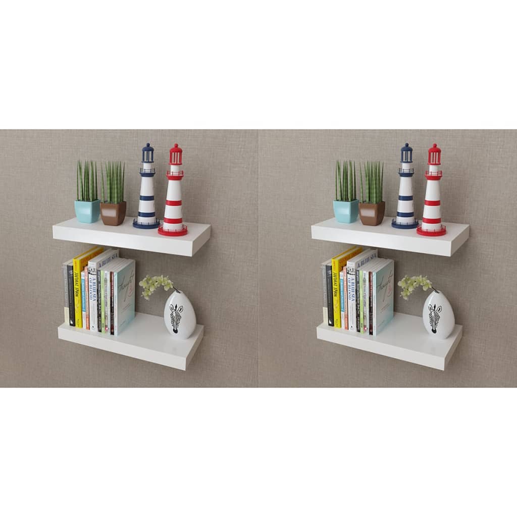 2 Flytande Vägghyllor I Mdf 80X20X3,8 Cm
