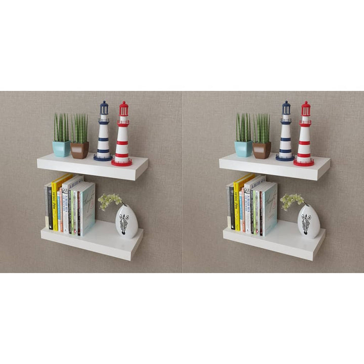 2 Flytande Vägghyllor I Mdf 80X20X3,8 Cm