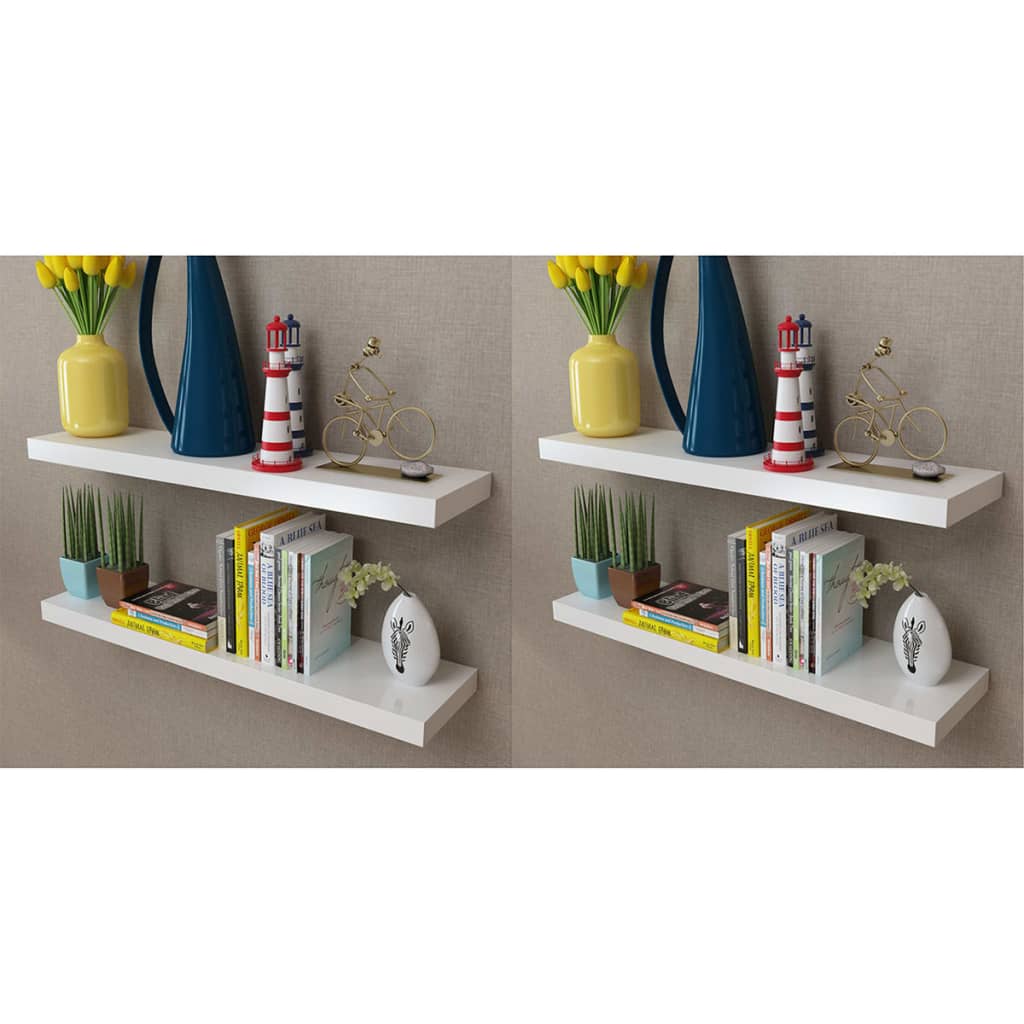 2 Flytande Vägghyllor I Mdf 80X20X3,8 Cm