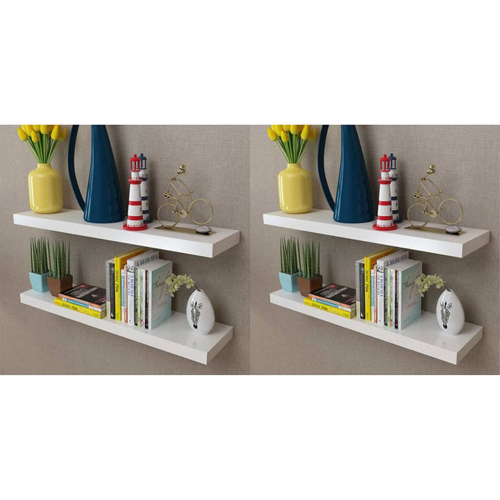 2 Flytande Vägghyllor I Mdf 80X20X3,8 Cm