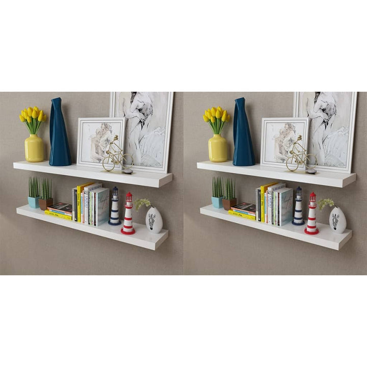 2 Flytande Vägghyllor I Mdf 80X20X3,8 Cm