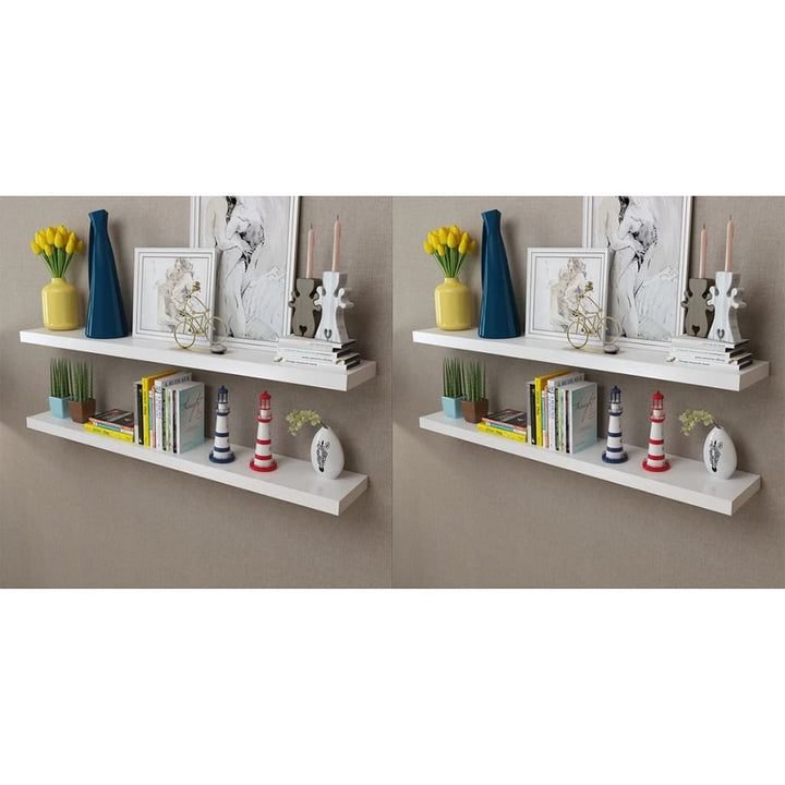 2 Flytande Vägghyllor I Mdf 80X20X3,8 Cm