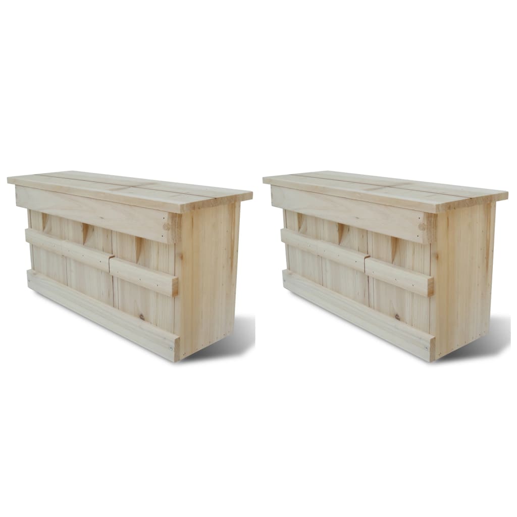 Fågelholkar 2 St Trä 44X15,5X21,5 Cm