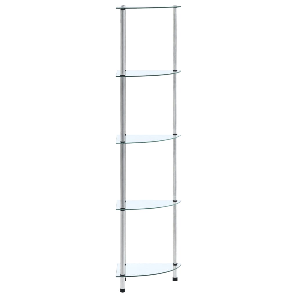 Hylla 5 Hyllplan 30X30X130 Cm Härdat Glas