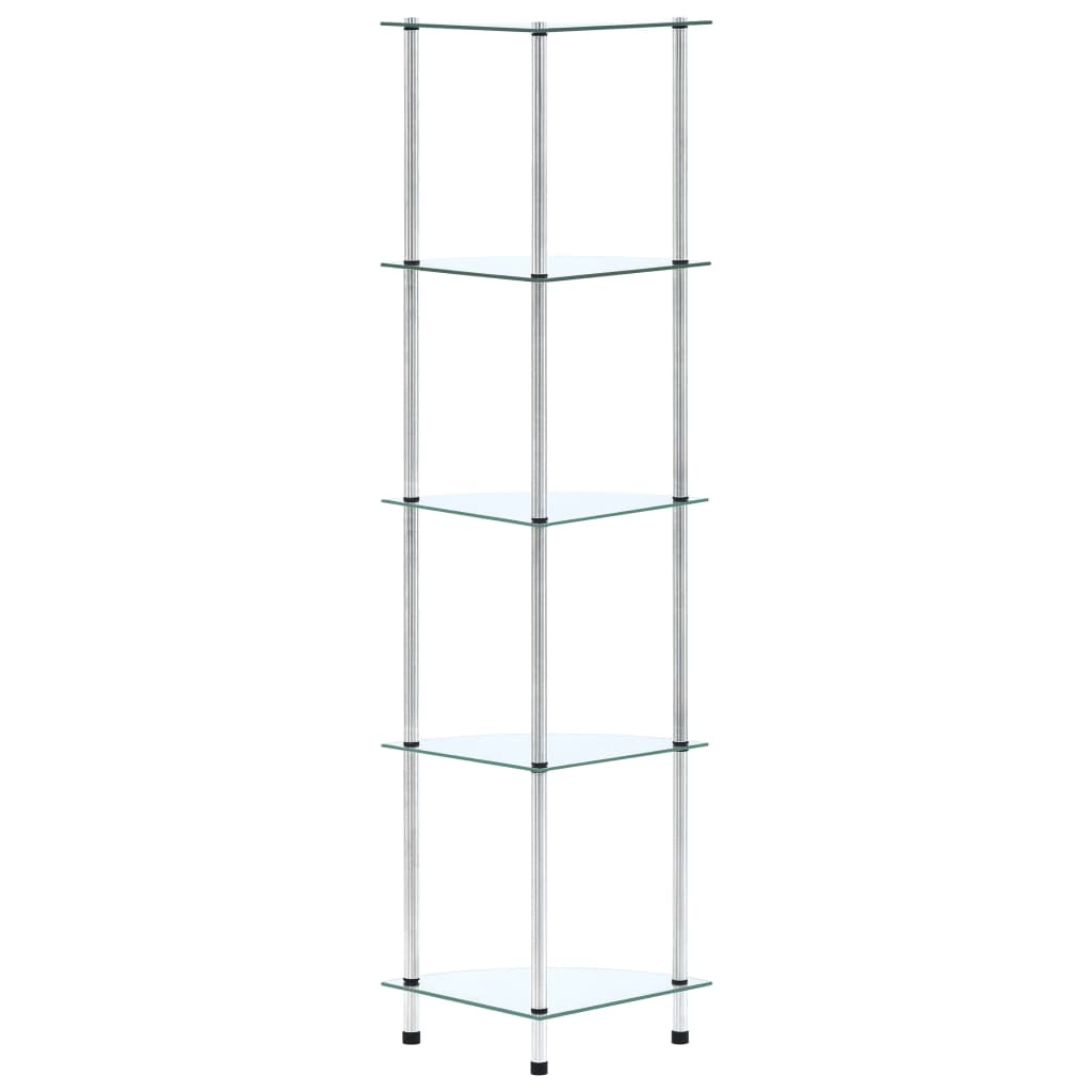 Hylla 5 Hyllplan 30X30X130 Cm Härdat Glas
