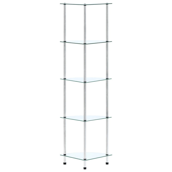 Hylla 5 Hyllplan 30X30X130 Cm Härdat Glas
