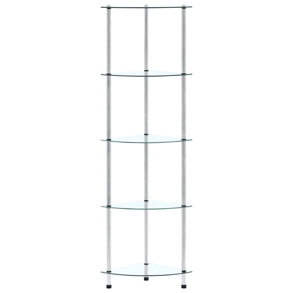 Hylla 5 Hyllplan 30X30X130 Cm Härdat Glas