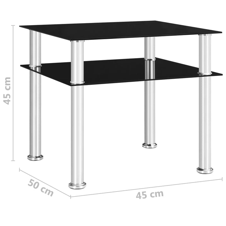 Sidobord 45X50X45 Cm Härdat Glas