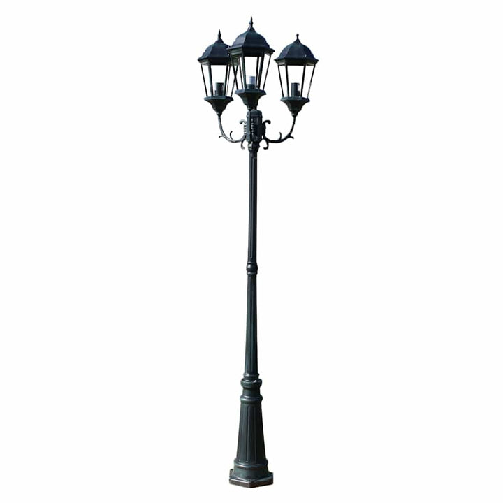 Trädgårdslampa 3 Armar 230 Cm Mörkgrön/Svart Aluminium