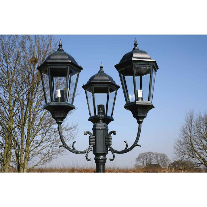 Trädgårdslampa 3 Armar 230 Cm Mörkgrön/Svart Aluminium