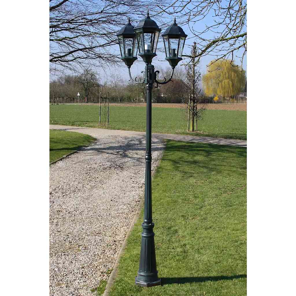 Trädgårdslampa 3 Armar 230 Cm Mörkgrön/Svart Aluminium