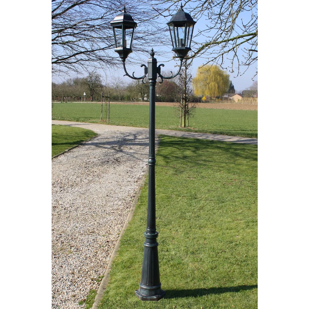 Trädgårdslampa 3 Armar 230 Cm Mörkgrön/Svart Aluminium