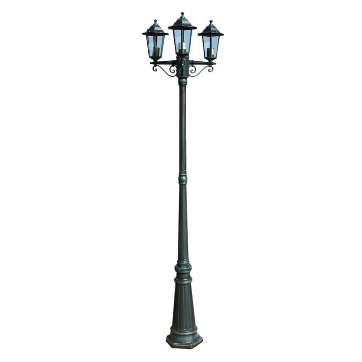 Trädgårdslampa 3 Armar 215 Cm /Svart Aluminium