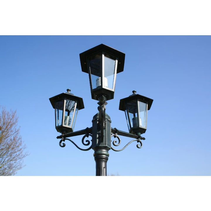 Trädgårdslampa 3 Armar 215 Cm /Svart Aluminium