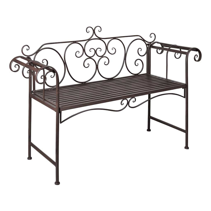 Trädgårdsbänk 132 Cm Stål Antik
