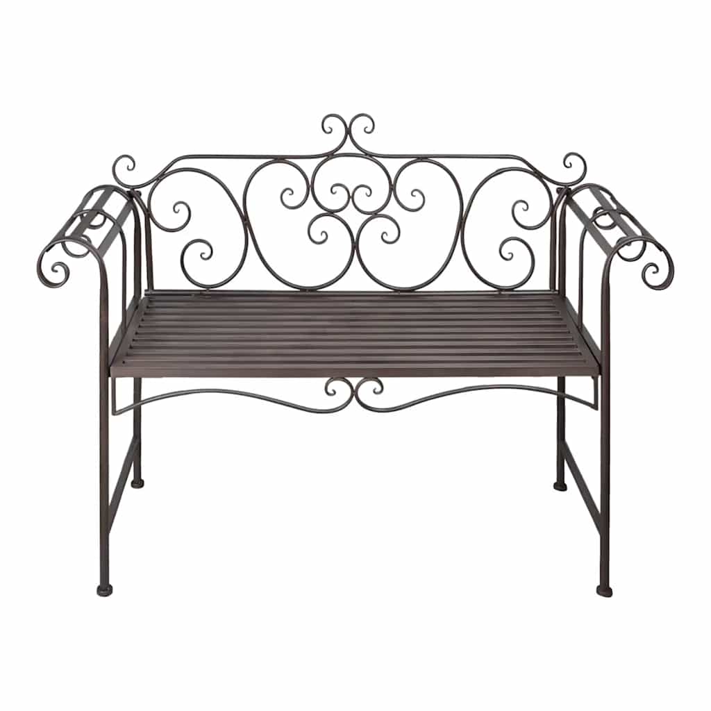 Trädgårdsbänk 132 Cm Stål Antik