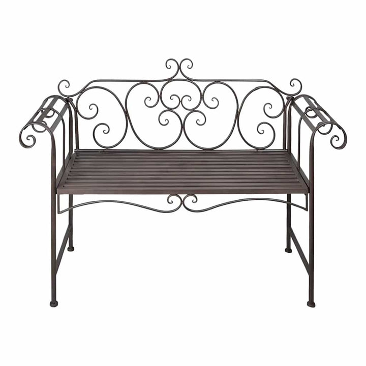 Trädgårdsbänk 132 Cm Stål Antik