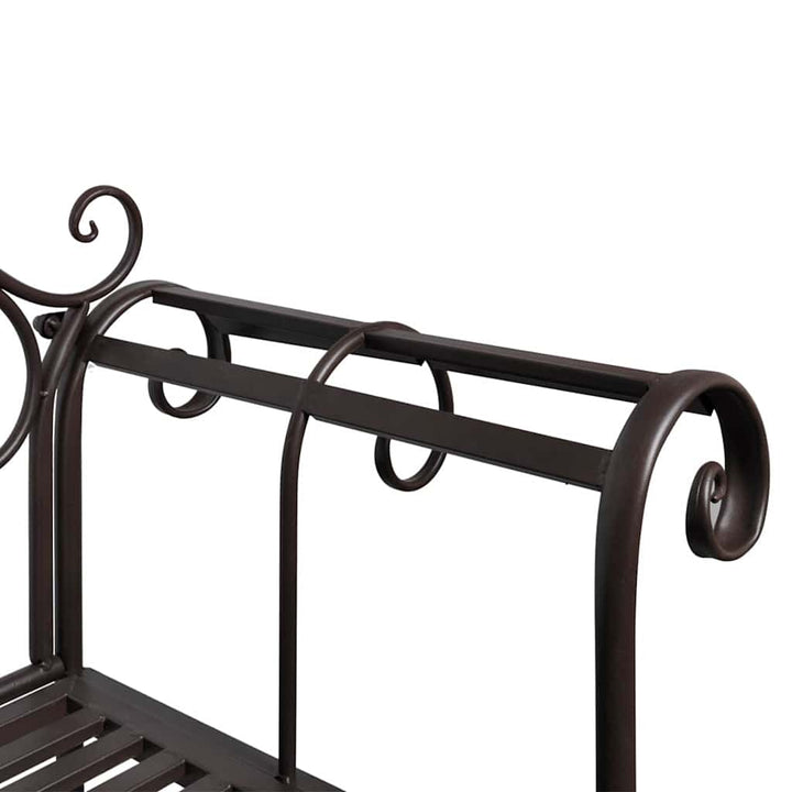Trädgårdsbänk 132 Cm Stål Antik