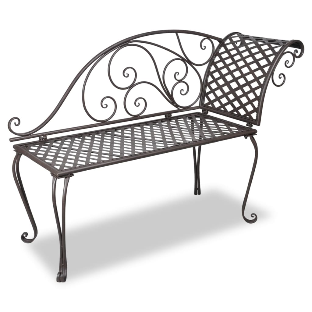 Trädgårdsbänk Schäslong 128 Cm Metall Antik
