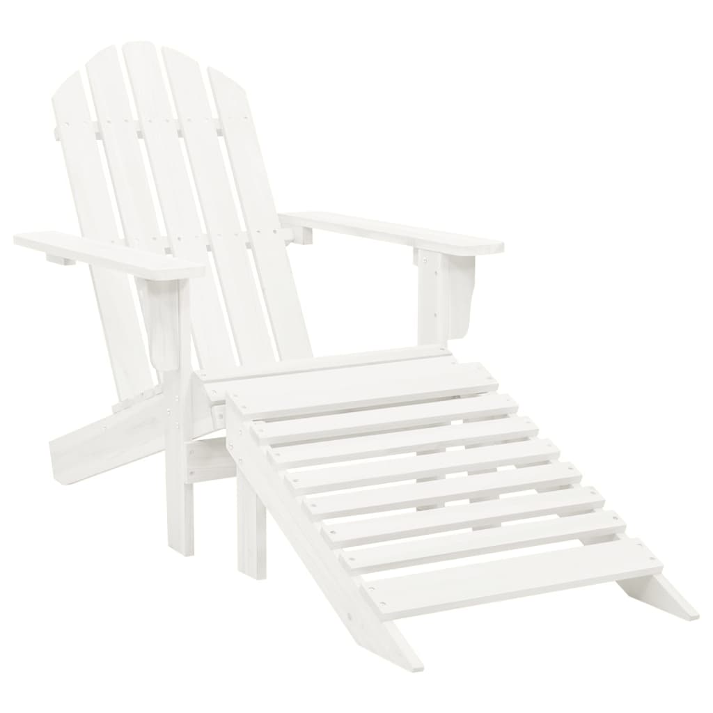 Adirondackstol Med Fotpall Massivt Granträ