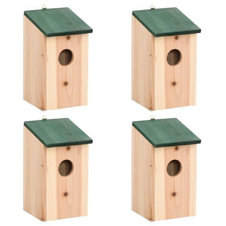 Fågelholkar 10 St Massivt Granträ 12X12X22 Cm