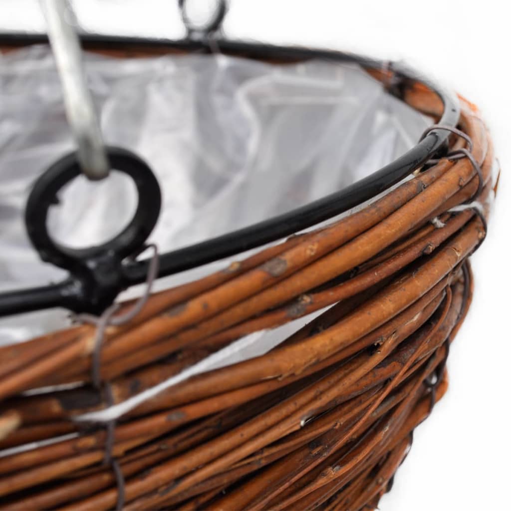 Rund Hängkorg Av Vide 4-Pack Med Lina Och Kedja