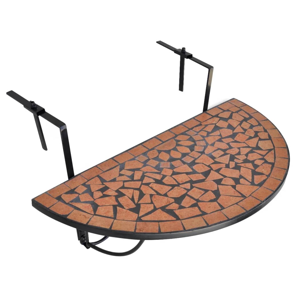 Hängande Balkongbord Terrakotta Och Mosaik