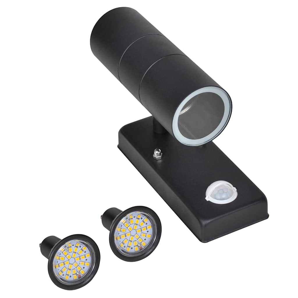 Led Vägglampa Rostfritt Stål Cylinderformad Med Sensor