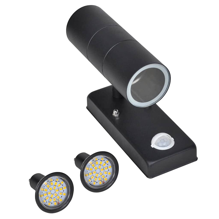 Led Vägglampa Rostfritt Stål Cylinderformad Med Sensor