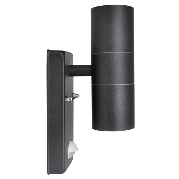 Led Vägglampa Rostfritt Stål Cylinderformad Med Sensor