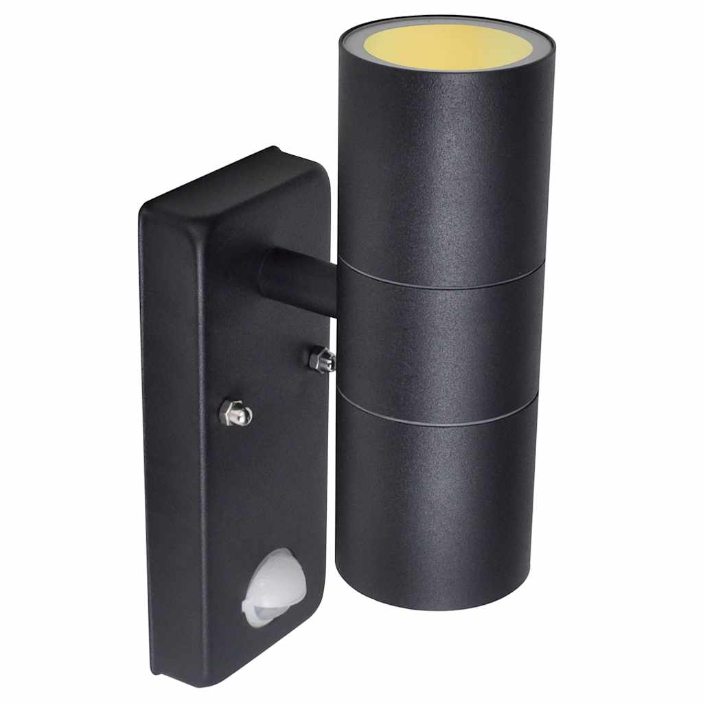Led Vägglampa Rostfritt Stål Cylinderformad Med Sensor