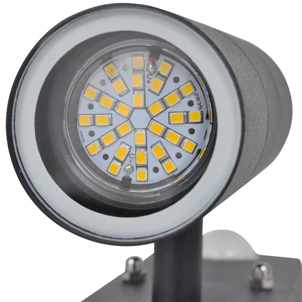 Led Vägglampa Rostfritt Stål Cylinderformad Med Sensor