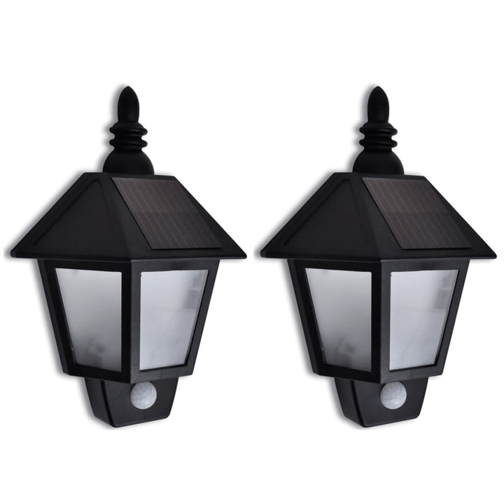 Soldriven Vägglampa Med Rörelsesensor 2 St