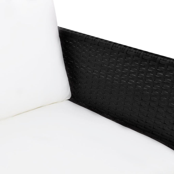 Loungegrupp För Trädgården Med Dynor 3 Delar Konstrotting Svart